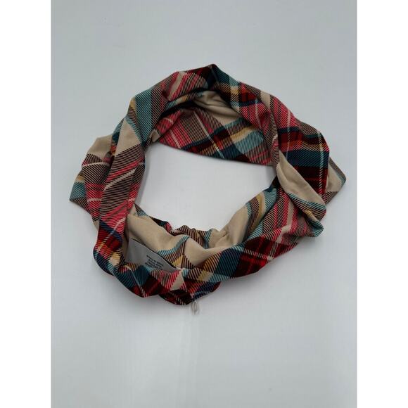 Neck Gaiter Multicolor Plaid Patterned Polyester Spandex Blend - Picture 1 of 4